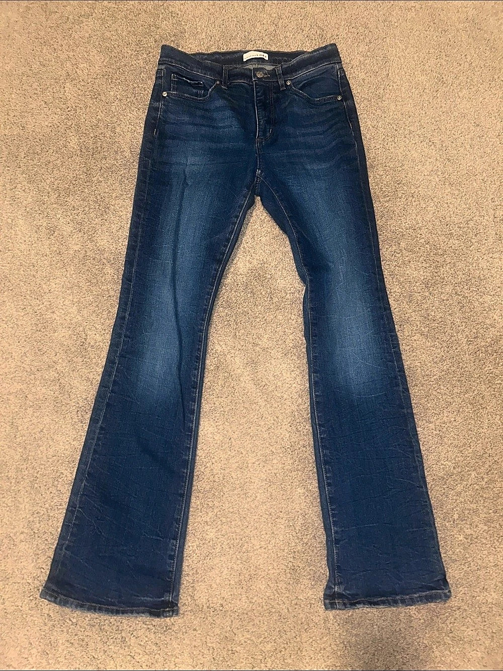 LOFT The Boot Flare Jeans in Blue Waist 28